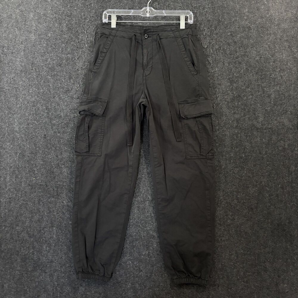 American Eagle Jogger Cargo Pants Women's 6 Black Stretch Drawstring